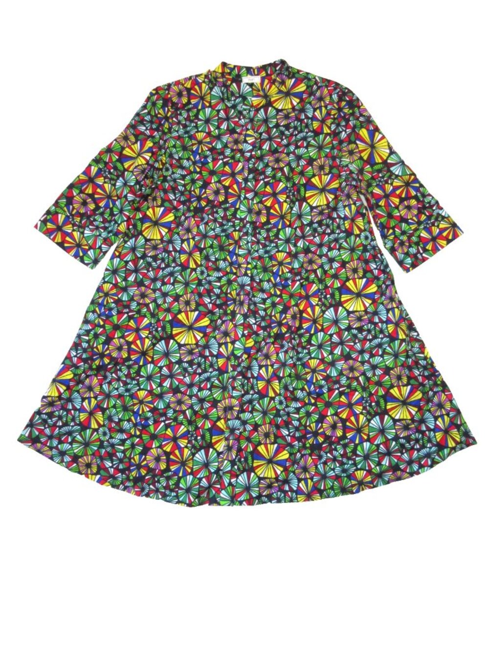 ZURI Kenya Just One Dress in Sugar Rush Cotton Button Down Shirtdress L